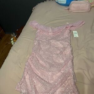 Women’s Light Pink Sequin Hoco Dress